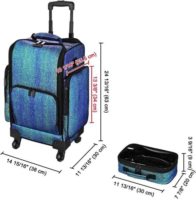 Alt view image 7 of 7 - Byootique Soft Sided Rolling Makeup Train Case Cosmetic Organizer Trolley Artist