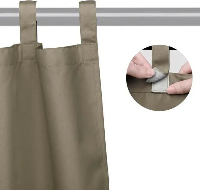 Alt view image 2 of 7 - Yescom 54"x108" Outdoor Privacy Curtain Panel Tab Top UV30+ Patio Lanai Pergola 4 Piece