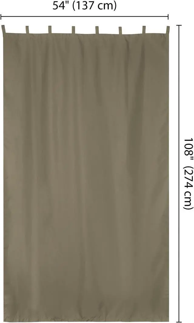 Alt view image 7 of 7 - Yescom 54"x108" Outdoor Privacy Curtain Panel Tab Top UV30+ Patio Lanai Pergola 4 Piece