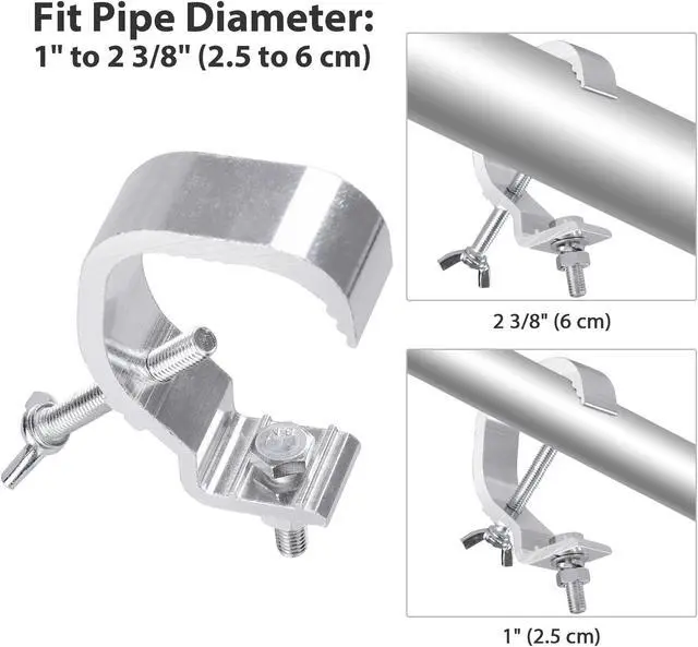 Alt view image 2 of 7 - 4X Small Stage Light Hook Aluminum Alloy Clamp Mount Par LED Moving Head Beam Disco