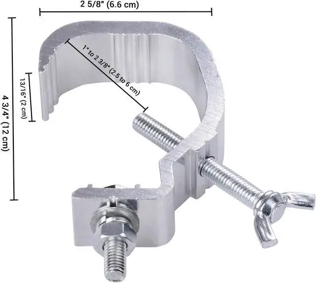 Alt view image 5 of 7 - 4X Small Stage Light Hook Aluminum Alloy Clamp Mount Par LED Moving Head Beam Disco