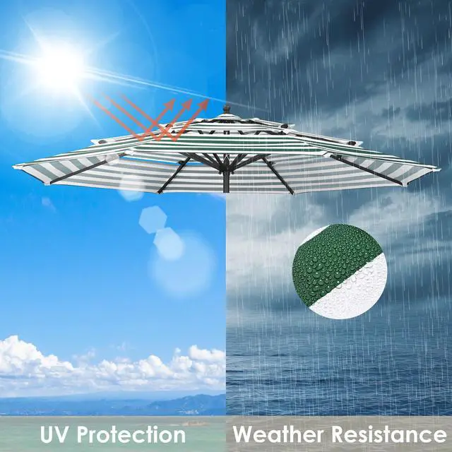 Alt view image 5 of 7 - Yescom 9 Ft 3-Tier Patio Umbrella Replacement Canopy Market Table Top Market Pool