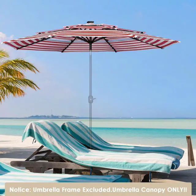 Alt view image 2 of 7 - Yescom 10 Ft 3-Tier Patio Umbrella Replacement Canopy Market Table Top Sunshade Cover