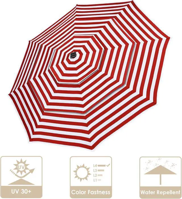 Alt view image 3 of 7 - Yescom 10 Ft 3-Tier Patio Umbrella Replacement Canopy Market Table Top Sunshade Cover