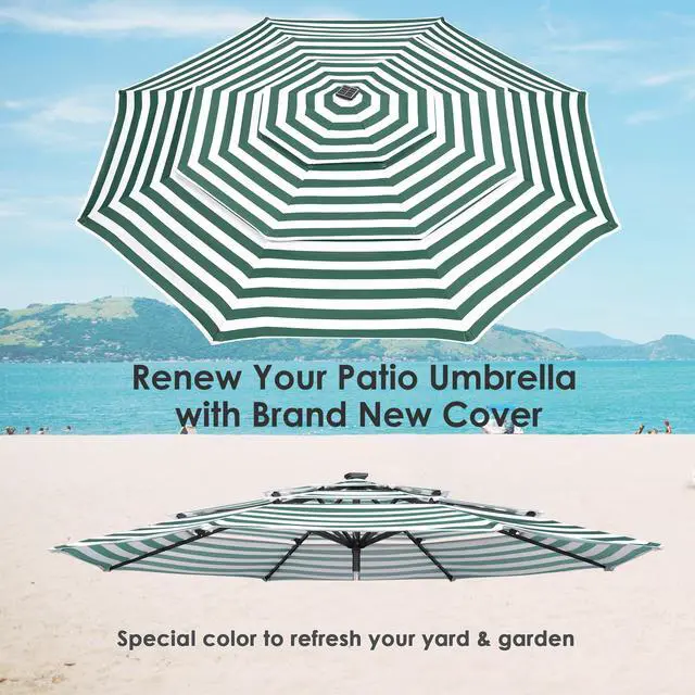 Alt view image 4 of 7 - Yescom 10 Ft 3-Tier Patio Umbrella Replacement Canopy Market Table Top Market Pool