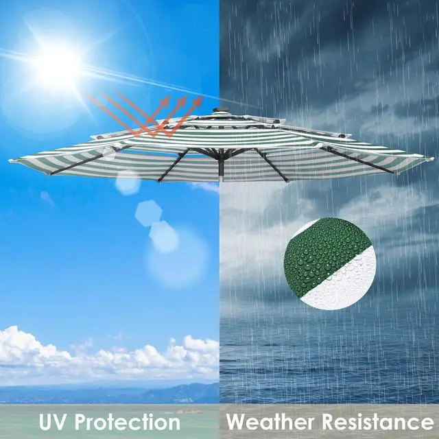 Alt view image 5 of 7 - Yescom 10 Ft 3-Tier Patio Umbrella Replacement Canopy Market Table Top Market Pool