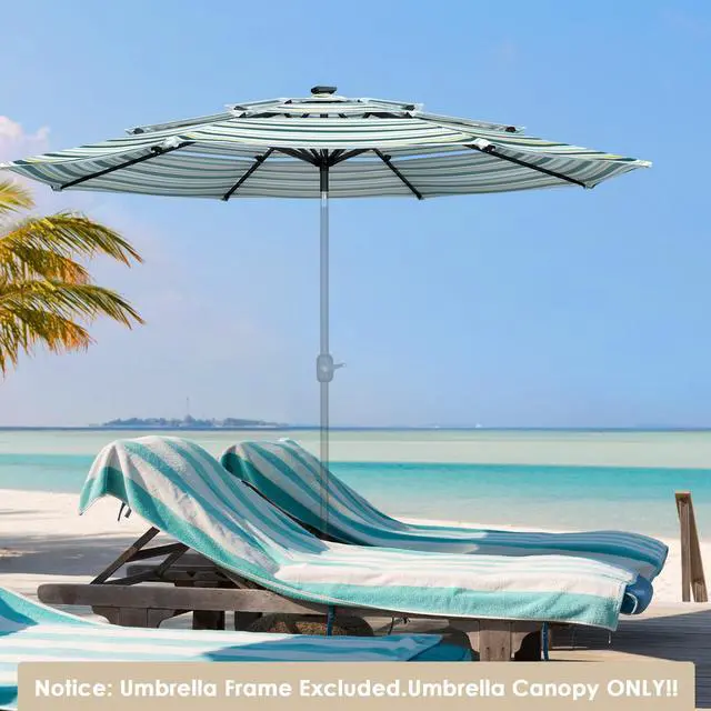 Alt view image 2 of 7 - Yescom 10 Ft 3-Tier Patio Umbrella Replacement Canopy Market Table Top Pool Backyard