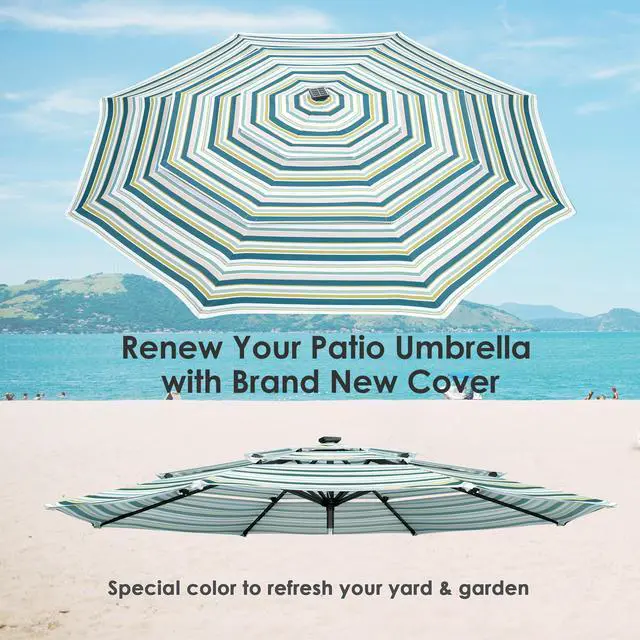 Alt view image 4 of 7 - Yescom 10 Ft 3-Tier Patio Umbrella Replacement Canopy Market Table Top Pool Backyard