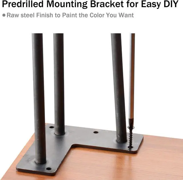 Alt view image 3 of 7 - Yescom 34" Hairpin Legs Steel Rod Heavy Duty Furniture Leg Table Coffee Table Home