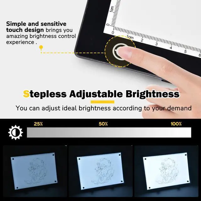 Alt view image 2 of 7 - LED Drawing Board Light Box Tracing Pad Artist Stencil Tattoo A2 A3 A4 3 Pack