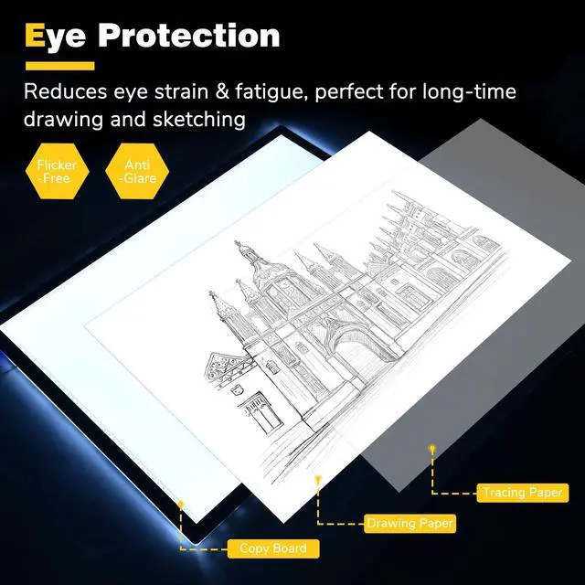 Alt view image 3 of 7 - LED Drawing Board Light Box Tracing Pad Artist Stencil Tattoo A2 A3 A4 3 Pack