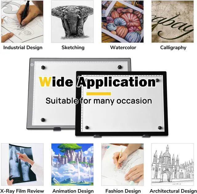 Alt view image 6 of 7 - LED Drawing Board Light Box Tracing Pad Artist Stencil Tattoo A2 A3 A4 3 Pack