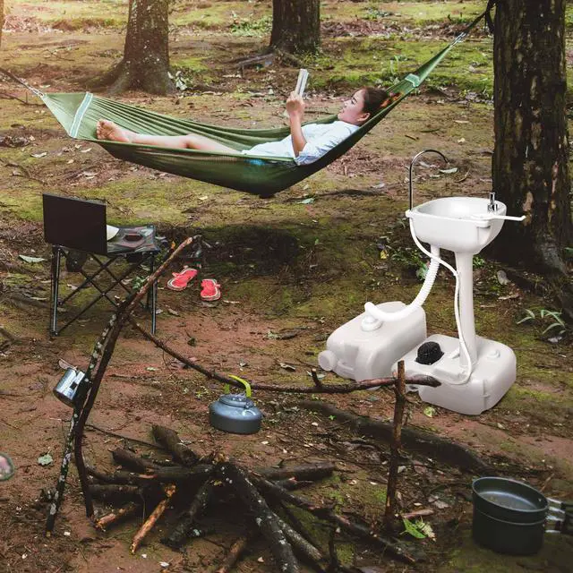 Alt view image 7 of 7 - Yescom 17L Portable Sink Hand Wash Station with Pump 24L Water Tank Hand Washing Outdoor Camping