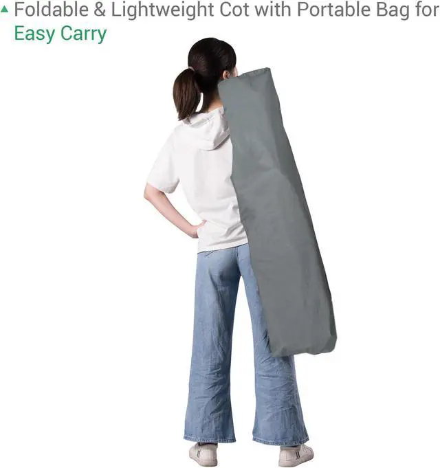 Alt view image 7 of 7 - Potable Collapsible Camping Cot Bed Carry Bag for Travel Home Office Nap Outdoor