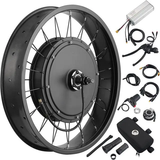 Alt view image 2 of 14 - Yescom 20"x4" Fat Tire 48V Ebike Electric Front Wheel Bicycle Conversion Kit 1000W Dual Controller