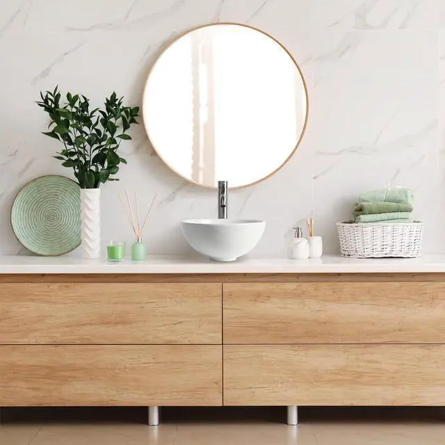 Alt view image 2 of 7 - Aquaterior Round Ceramic Vessel Sink Kit Bathroom Single Handle Faucet Drain