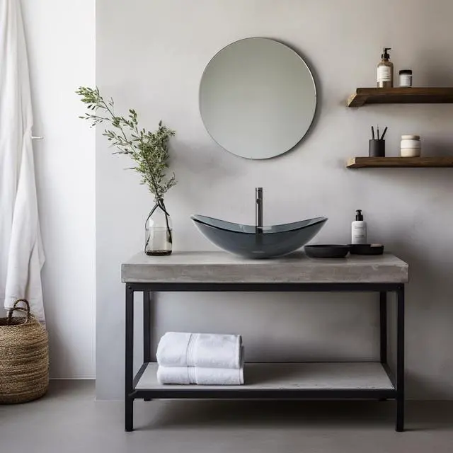 Alt view image 2 of 7 - Aquaterior Bathroom Tempered Glass Vessel Sink 16" Round Basin Bowl Transparent