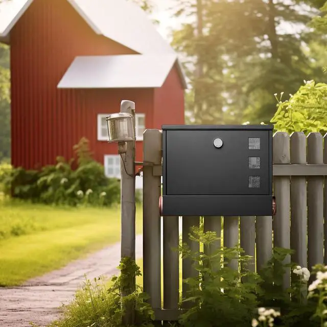 Alt view image 2 of 7 - Yescom Large Wall Mount Steel Mail Box Lockable Letterbox w/ Door & 2 Keys Home Post Security Outdoor, Black