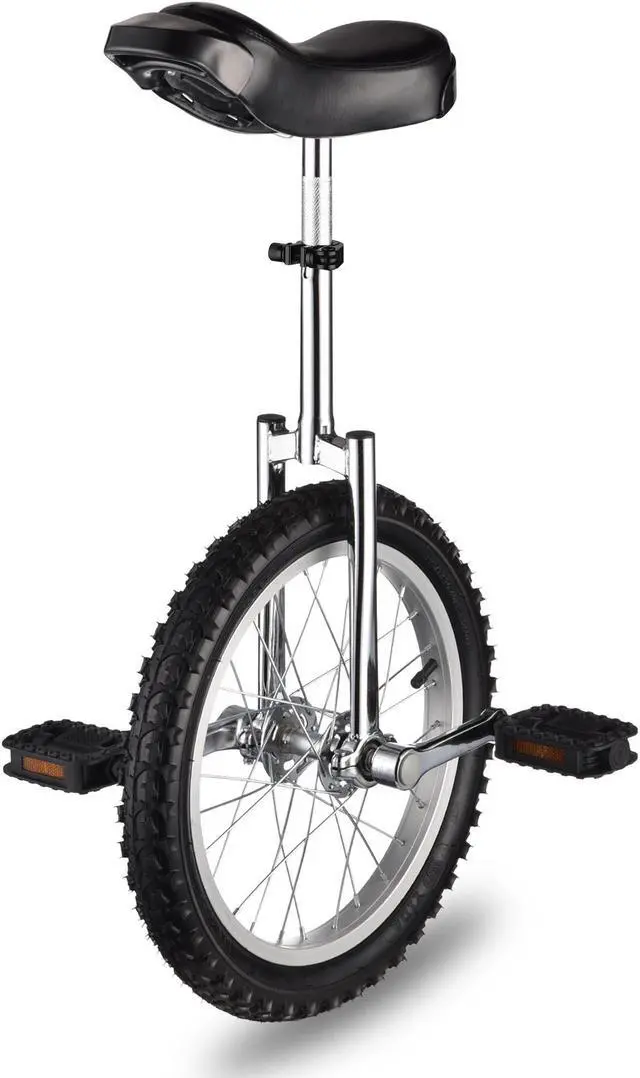 Main image of Yescom 16 In Wheel Outdoor Unicycle Adjustable Seat Exercise Bicycle Balance Training for Adults Teenagers Kids, Silver
