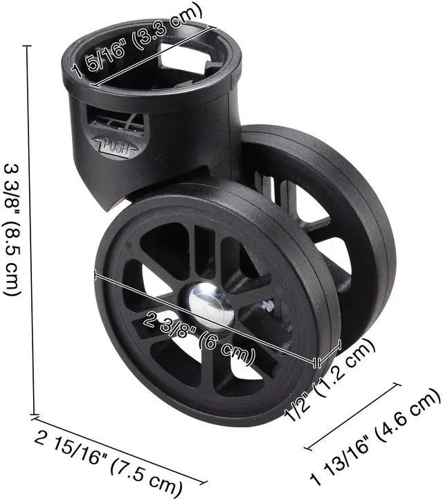Alt view image 6 of 6 - Byootique 4Pcs 2" Swivel Replacement Wheel 360 Degree Rotate Caster for Makeup Case