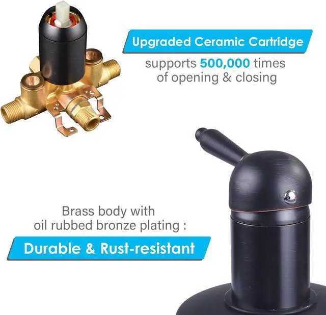 Alt view image 5 of 7 - 8" Wall Mounted Rain Shower Head Rainfall Faucet Bathroom Lavatory Home CUPC ORB