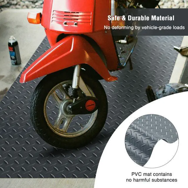 Alt view image 4 of 7 - Yescom 6x3 Ft Garage Floor Mat Roll Flooring Protector Cover Gray PVC Motor