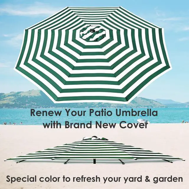 Alt view image 2 of 7 - Yescom 10 Ft Patio Umbrella Replacement Canopy Market Table Top Sunshade Cover Beach