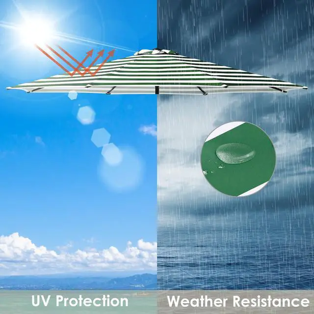 Alt view image 3 of 7 - Yescom 10 Ft Patio Umbrella Replacement Canopy Market Table Top Sunshade Cover Beach