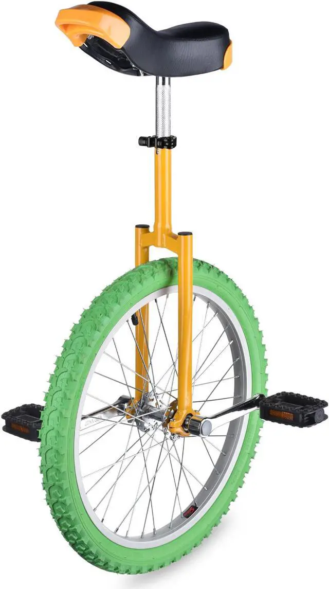 Main image of Yescom 20 In Wheel Outdoor Unicycle Leakproof Butyl Tire Circus Bike Balance Training for Adults Teenagers Kids, Yellow & Green