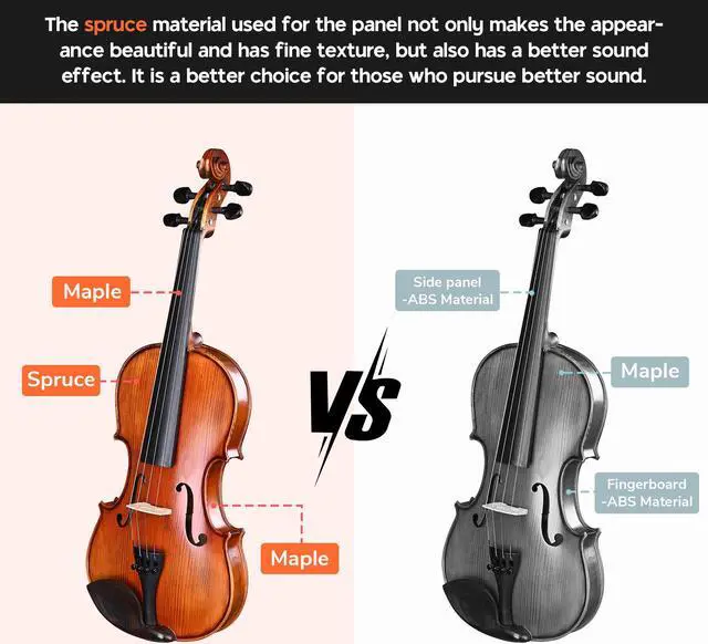 Alt view image 2 of 7 - Solid Wood Violin 4/4 Full Set Fiddle Matte Beginner Violin Full Size with Case Shoulder Rest for Student