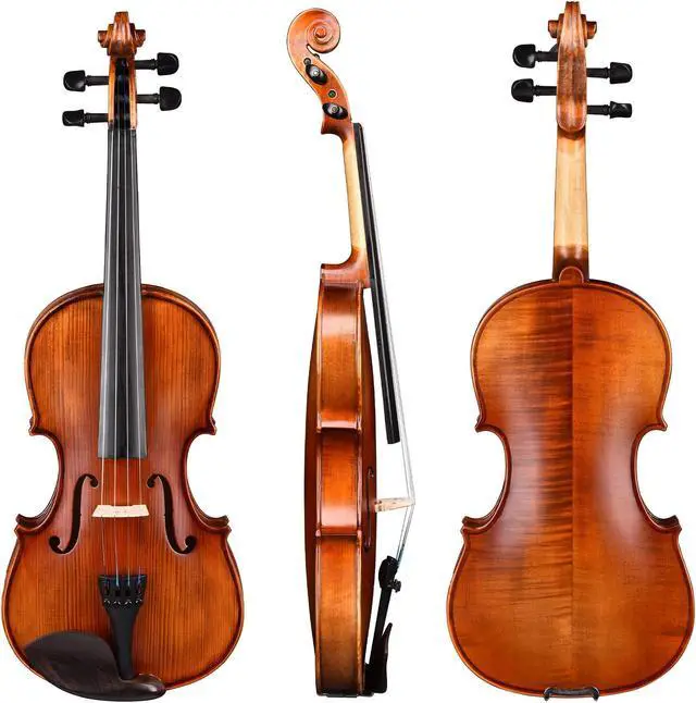 Alt view image 3 of 7 - Solid Wood Violin 4/4 Full Set Fiddle Matte Beginner Violin Full Size with Case Shoulder Rest for Student