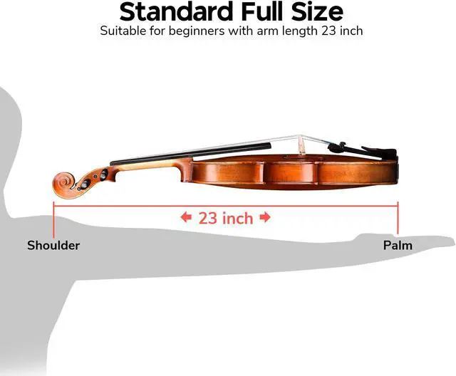 Alt view image 5 of 7 - Solid Wood Violin 4/4 Full Set Fiddle Matte Beginner Violin Full Size with Case Shoulder Rest for Student