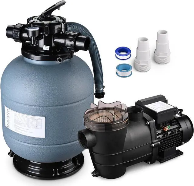 Main image of Yescom 16" Sand Filter System w/ 3/4HP Pump Above Ground Swimming Pool Pond 5-Way Valve