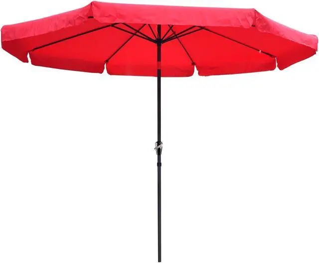 Main image of 10Ft 8 Rib Outdoor Patio Umbrella Market Valance Crank Tilt Garden Backyard