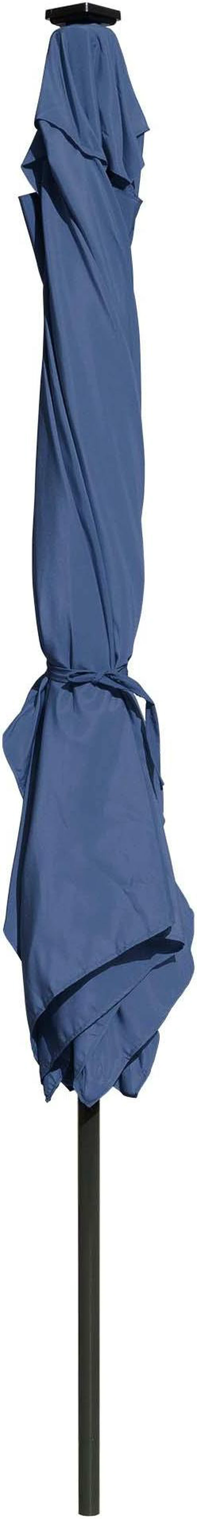 Alt view image 7 of 7 - Yescom 10x6.5 Ft Solar Powered Patio Umbrella with Tilt and Crank Outdoor Poolside Yard