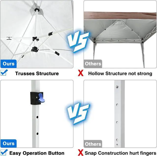 Alt view image 4 of 7 - 10X20 Tents for Parties Pop Up Canopy with Sidewalls Heavy Duty Wedding Tent for Backyard