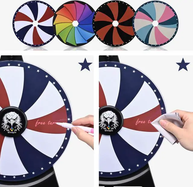 Alt view image 4 of 7 - WinSpin Set of 4 Prize Wheel Template Replacement for 12" Spinning Wheel Game