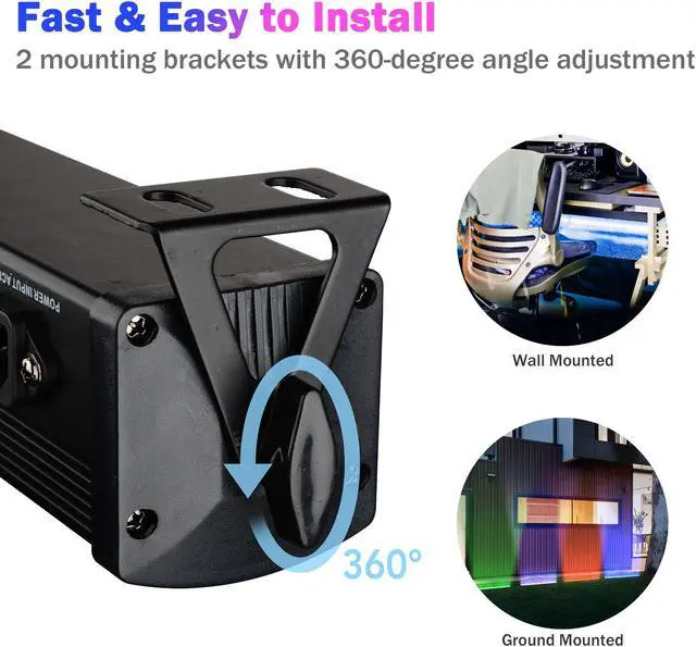 Alt view image 5 of 7 - 30W LED Wall Washer Light Bar w/ Remote DMX RGB Color Changing Party Club Stage