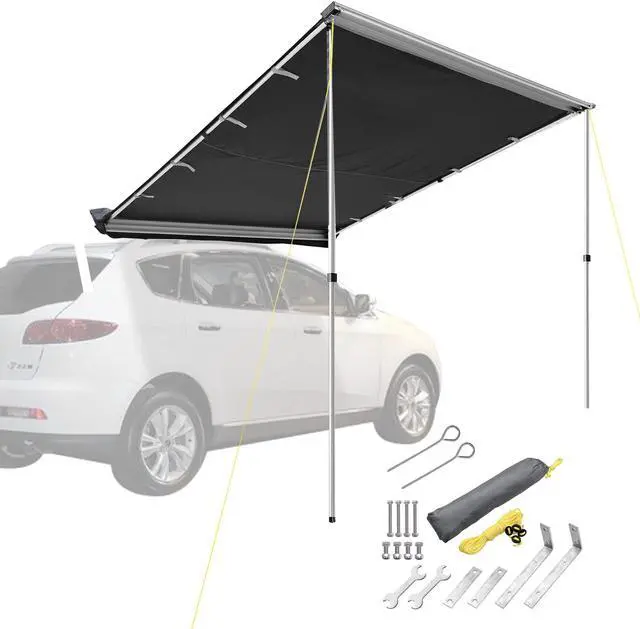 Main image of Yescom Vehicle Awning 6.6x8.4' Retractable Car Side Roof Rack Overlanding Shade for SUV Truck Tailgate Outdoor Camping Travel, Gray