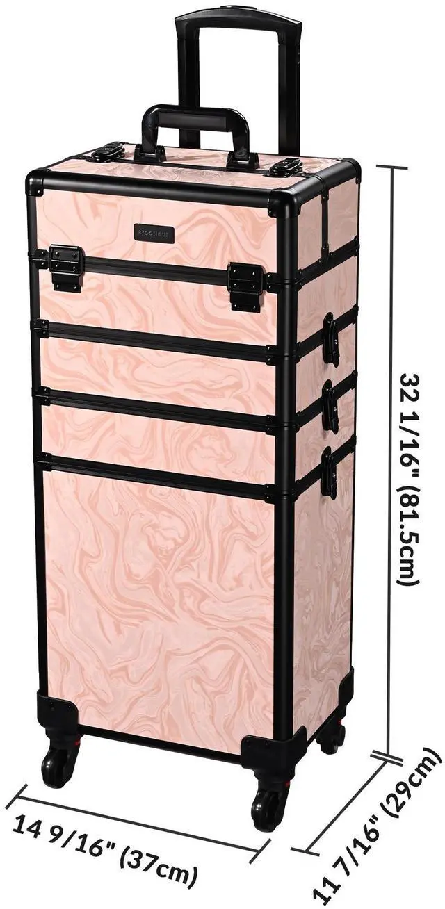 Alt view image 6 of 7 - Byootique 3-Piece Makeup Train Cases Cosmetic Organizer Kit Wheel Artist CB Dusk