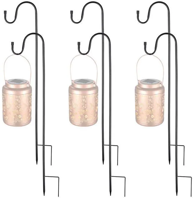 Main image of LAGarden 6 Pack Shepherds Hooks 32" Height Adjustable Premium Metal for Bird Feeder Pole Plant Hanger Garden Outdoor