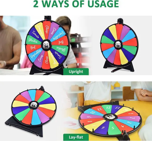 Alt view image 2 of 7 - WinSpin 20" Prize Wheel 14 Slots Dry Erase Spinning Wheel for Pub Party Eagle