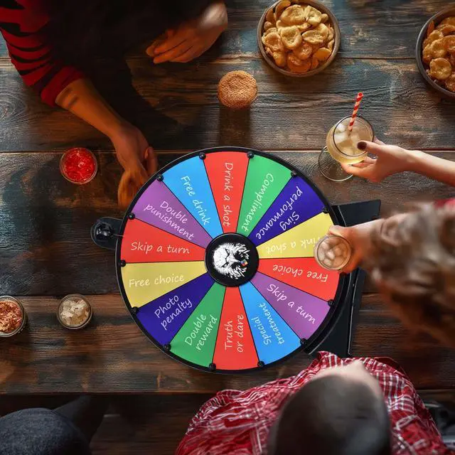 Alt view image 7 of 7 - WinSpin 20" Prize Wheel 14 Slots Dry Erase Spinning Wheel for Pub Party Eagle