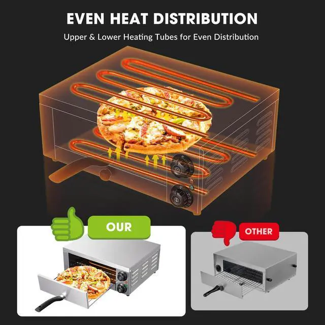 Alt view image 5 of 7 - WeChef Countertop Pizza Oven Electric Pizza Maker 1300W for 12" Pizza Commercial