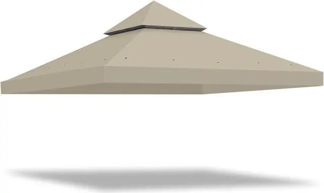 Main image of Yescom 10x10Ft Gazebo Top Replacement 2 Tier PU Water Resistance Outdoor Canopy Cover Patio Garden Outdoor Party Gray