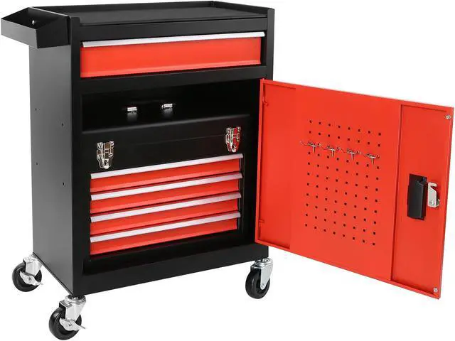 Alt view image 4 of 7 - Yescom 5-Drawer Rolling Tool Storage Cabinet Detachable Tool Box Mechanism Metal Tool Cart Garage Repair Workshop