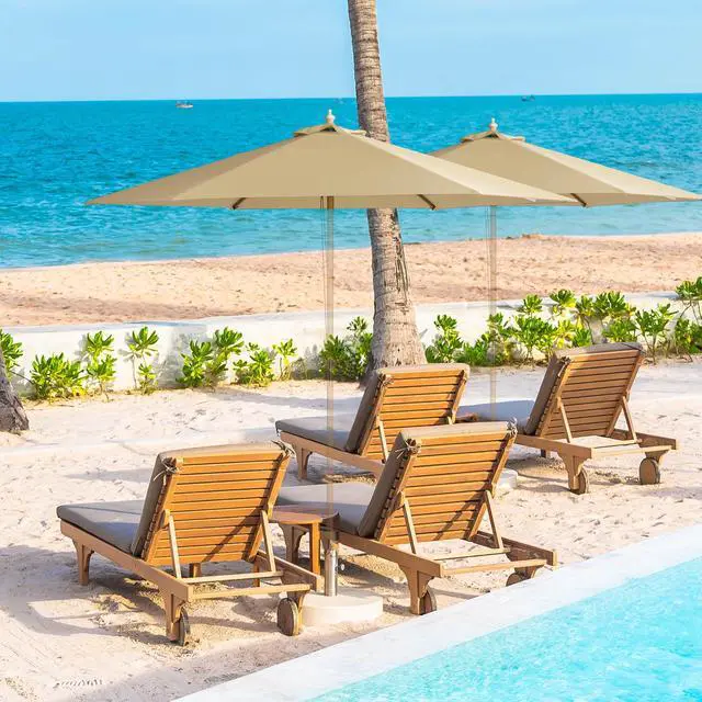 Alt view image 2 of 7 - 9' Patio Umbrella Replacement Canopy 6 Rib Outdoor Yard Deck Cover Top Color Opt