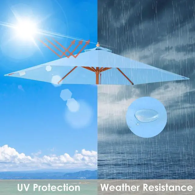 Alt view image 5 of 7 - Yescom 9 Ft Patio Umbrella Replacement Canopy Market Table Top Outdoor Sunshade Cover