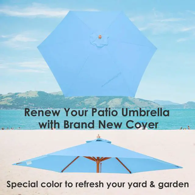 Alt view image 4 of 7 - Yescom 9 Ft Patio Umbrella Replacement Canopy Market Table Top Outdoor Sunshade Cover