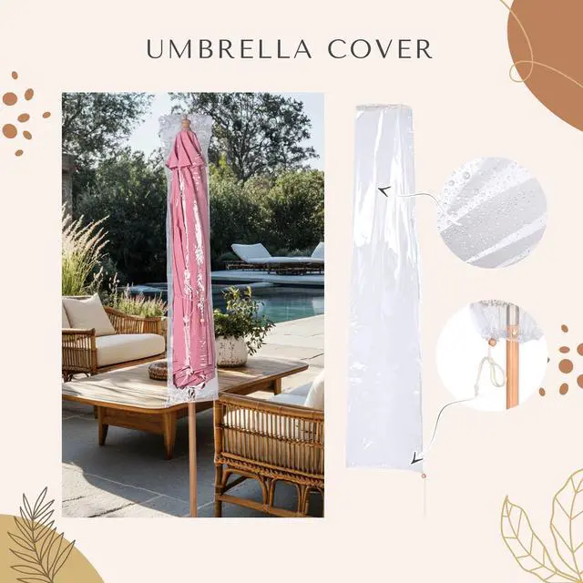 Alt view image 6 of 7 - LAGarden 9Ft Patio BOHO Market Patio Umbrella 260GSM Acrylic Fabric 5-Year-Non-Fading Resort Outdoor Market Cheery Pink